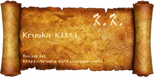 Kruska Kitti névjegykártya